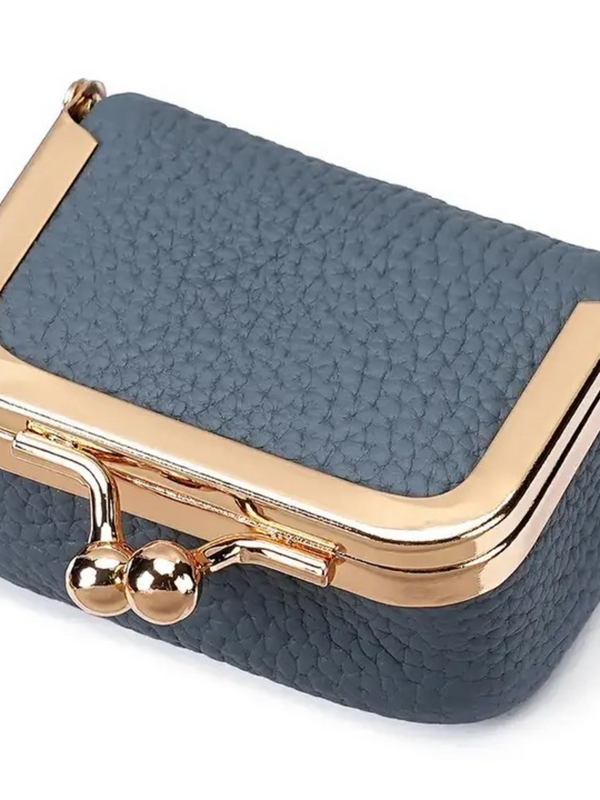 blue mini leather coin purse