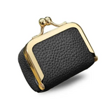 black mini leather coin purse