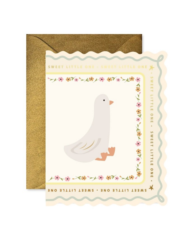 sweet little one goose greeting card