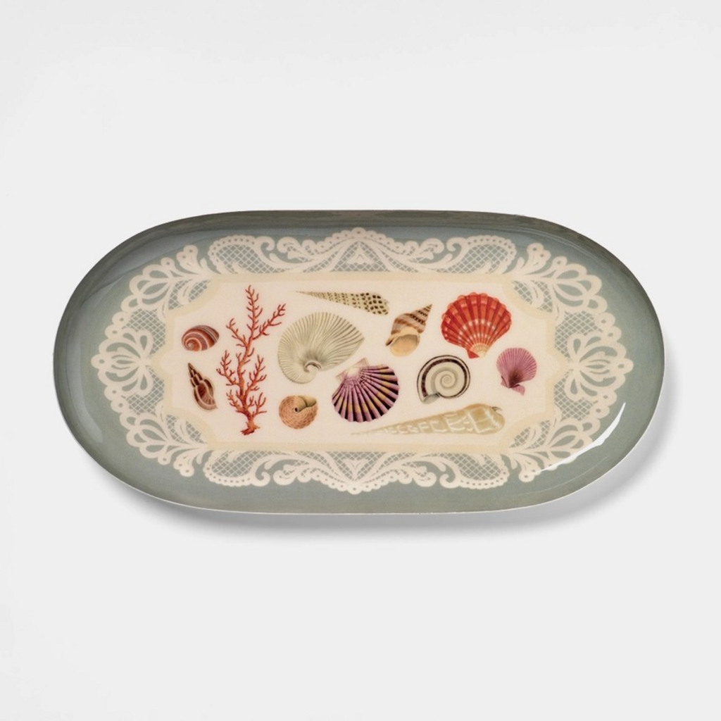 Oval Enamel Tray- Specimens of the Sea