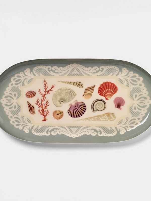 Oval Enamel Tray- Specimens of the Sea