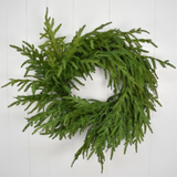 24" natural touch norfolk pine wreath