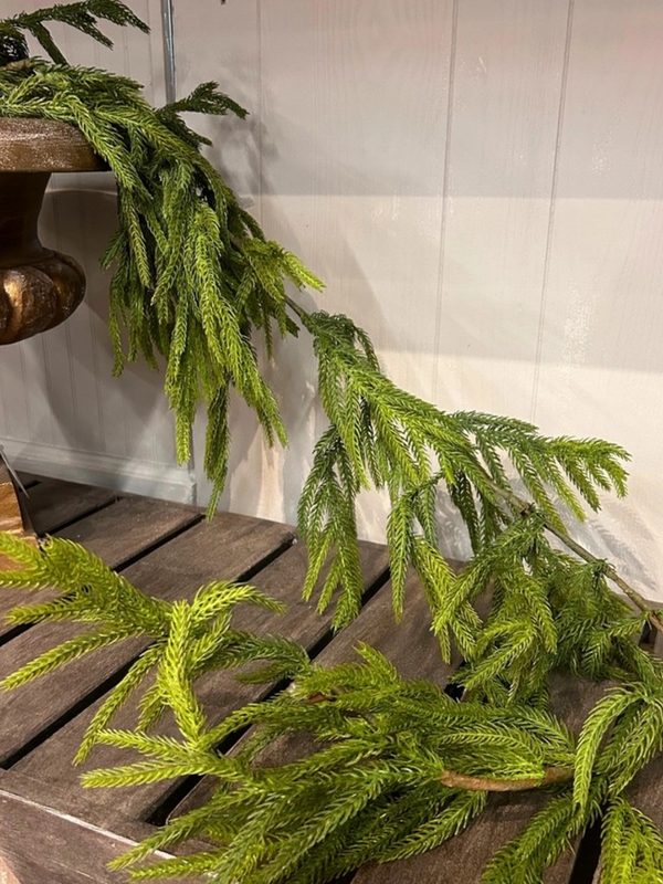 58" natural touch Norfolk pine garland