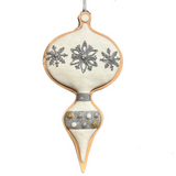 6.25" gingerbread white royal finial cookie ornament