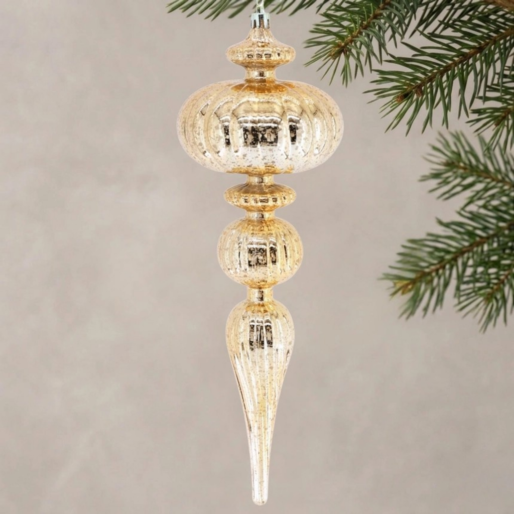 12" light gold mercury finish plastic finial