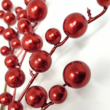 17" metallic christmas berry pick in red