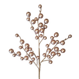 17" rose gold metallic christmas berry pick