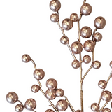 17" rose gold metallic christmas berry pick