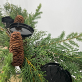 32" real touch mixed cedar centerpiece