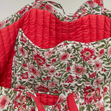 multi pink ribbon tie floral jumbo tote bag