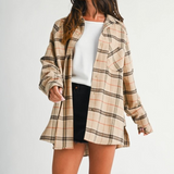 latte plaid flannel shirt