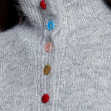 light gray chic collar button knit cardigan