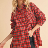 red plaid flannel shirt