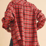 red plaid flannel shirt