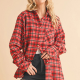 red plaid flannel shirt
