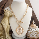 horse scene chunky statement necklace