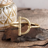 equestrian loop horse bit hook bracelet in gold