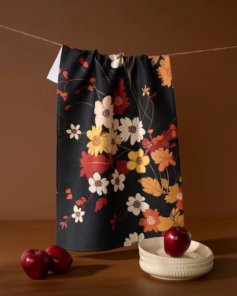 autumn whispers tea towel