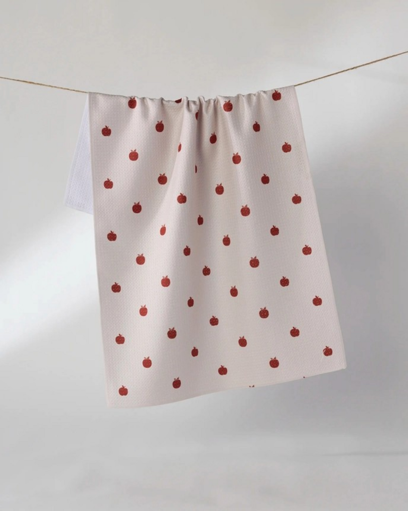 dotty apple tea towel
