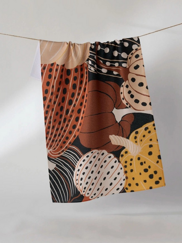 painted patch tea towel
