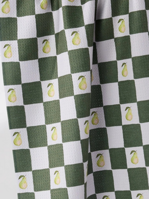 pear checker tea towel
