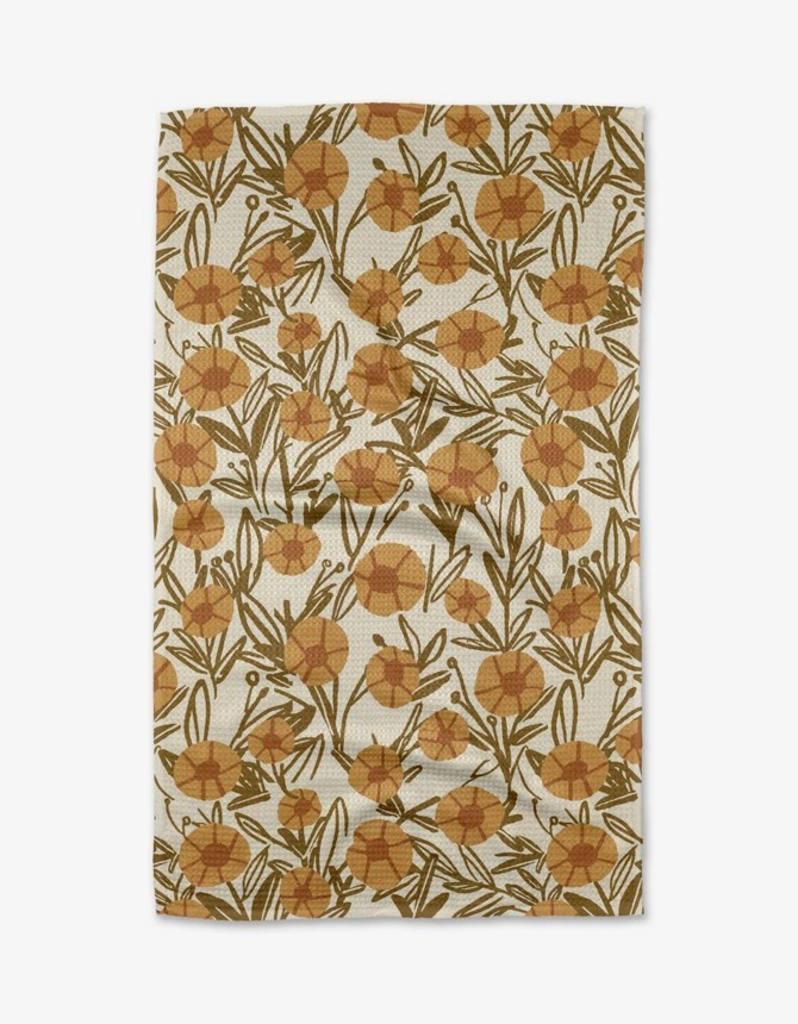 sunflower fields tea towel