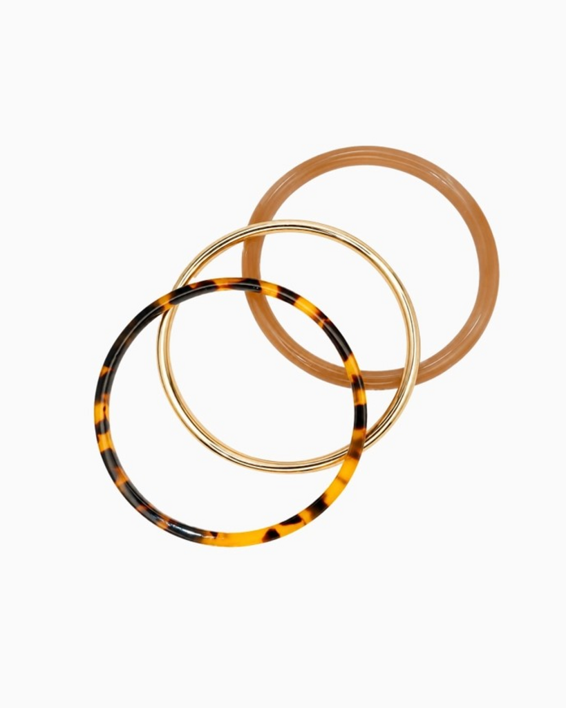 set of 3 leopard marble stack bangles