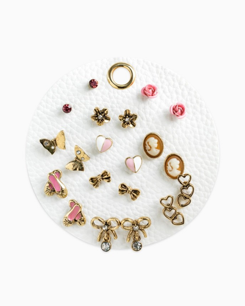 antique balletcore cameo rose earring set