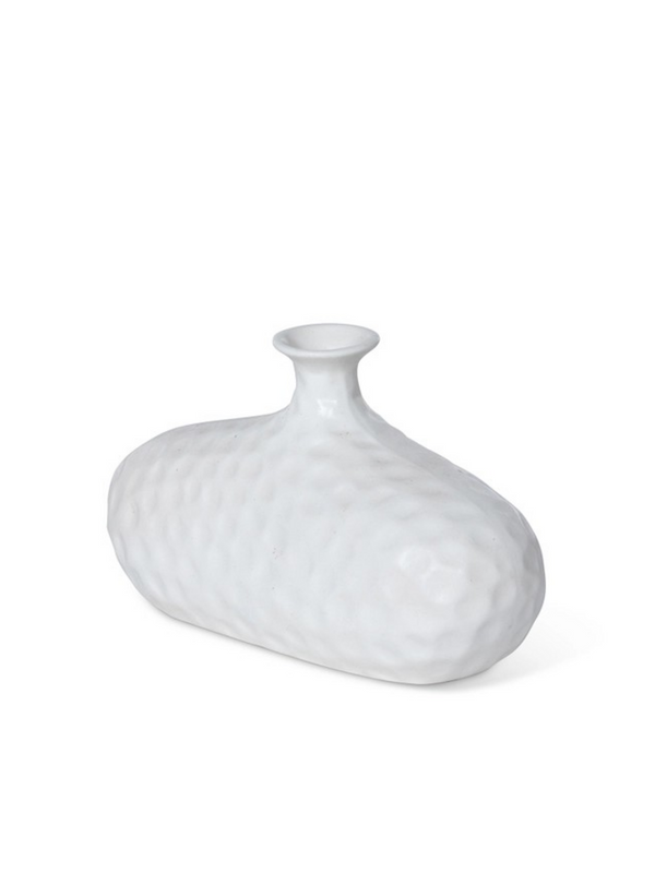 stoneware oval bud vase