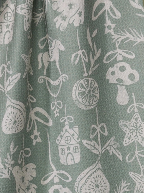 cozy ornaments tea towel