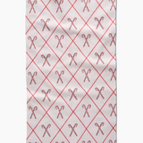 festive candy canes tea towel
