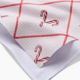 festive candy canes tea towel