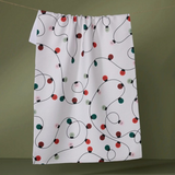 holiday lights tea towel