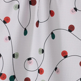 holiday lights tea towel