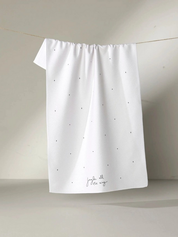 jingle all the way tea towel
