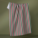 ribbon green and red tea towel