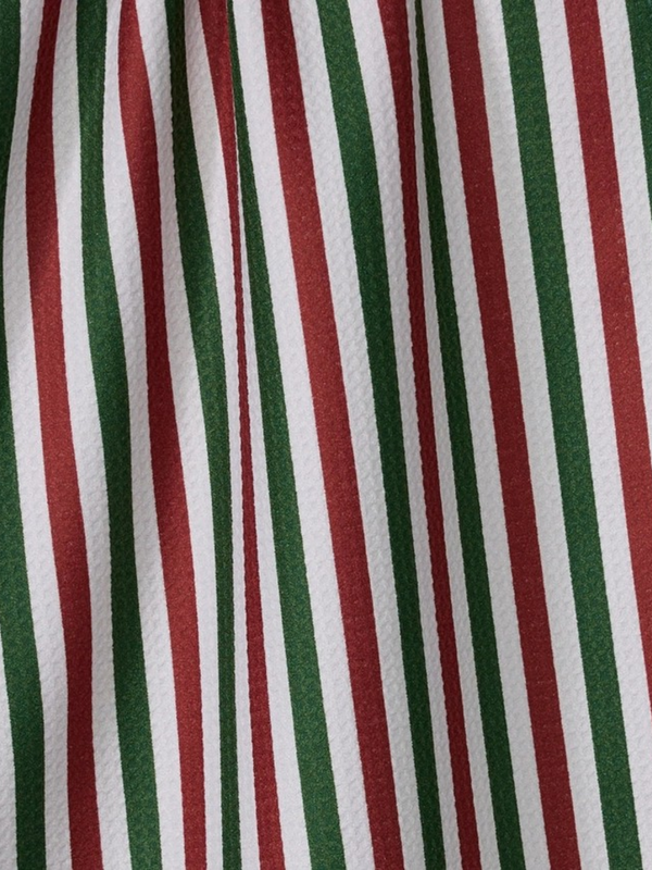 ribbon green and red tea towel