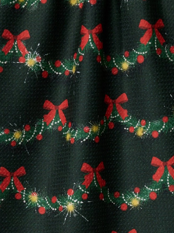 yuletide garland tea towel