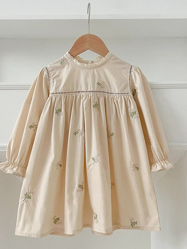 long sleeve embroidered dress