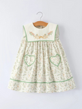 vintage floral duck embroidered dress