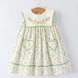vintage floral duck embroidered dress