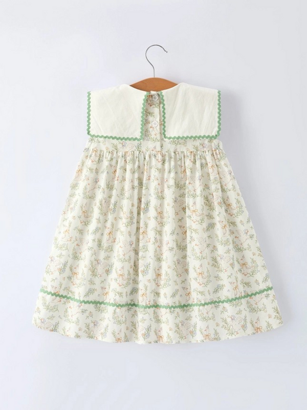 vintage floral duck embroidered dress