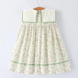 vintage floral duck embroidered dress