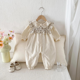 baby floral ruffle eyelet jumpsuit romper