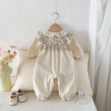 baby floral ruffle eyelet jumpsuit romper