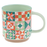 quilt block ceramic mug