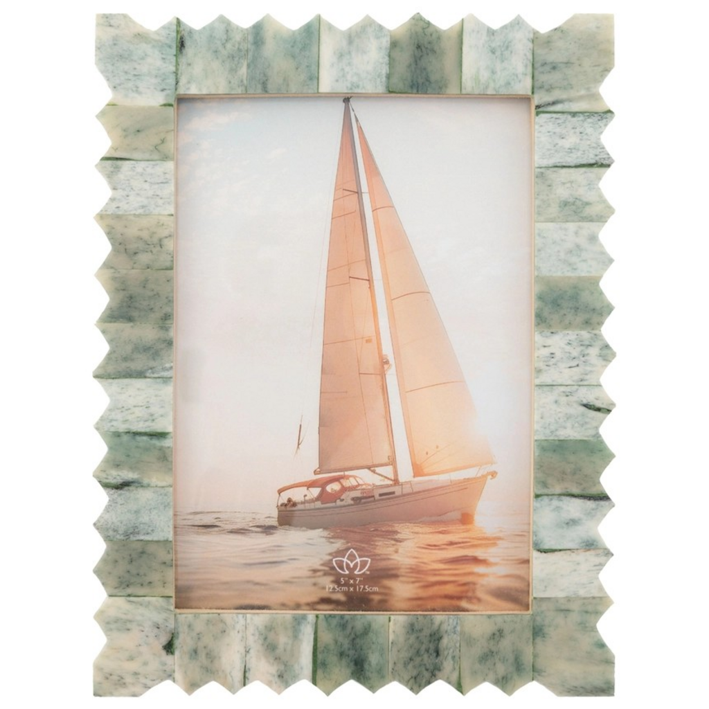 natural bone picture frame with carved edges 5x7 rectangle
