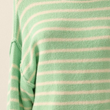 aquamarine and cream striped sweater