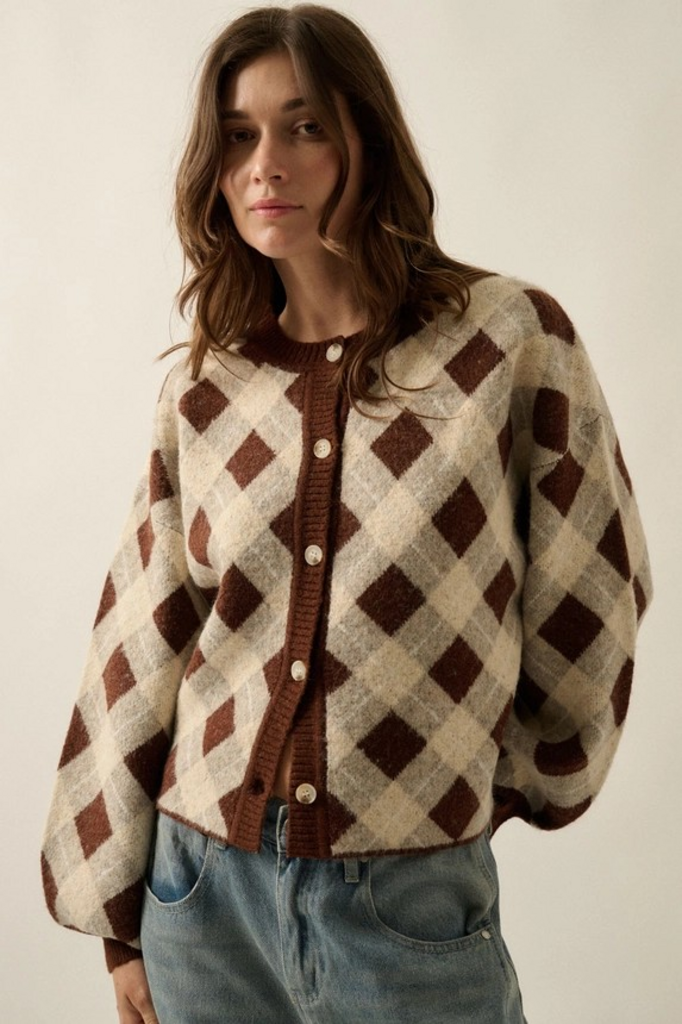 chocolate plaid sweater