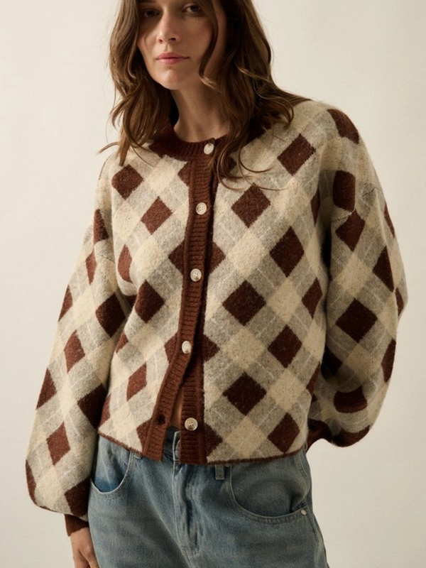 chocolate plaid sweater